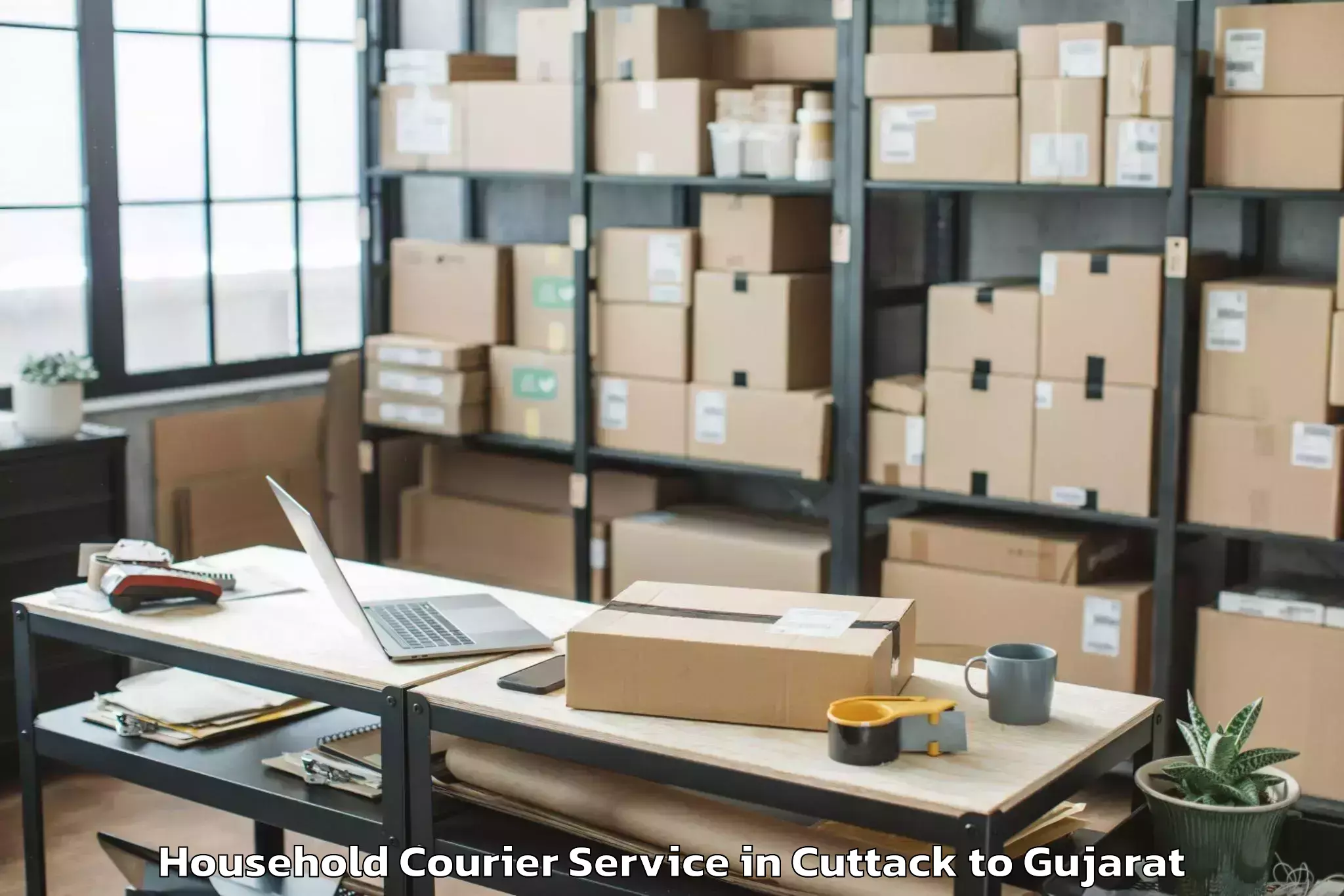 Reliable Cuttack to Patdi Household Courier